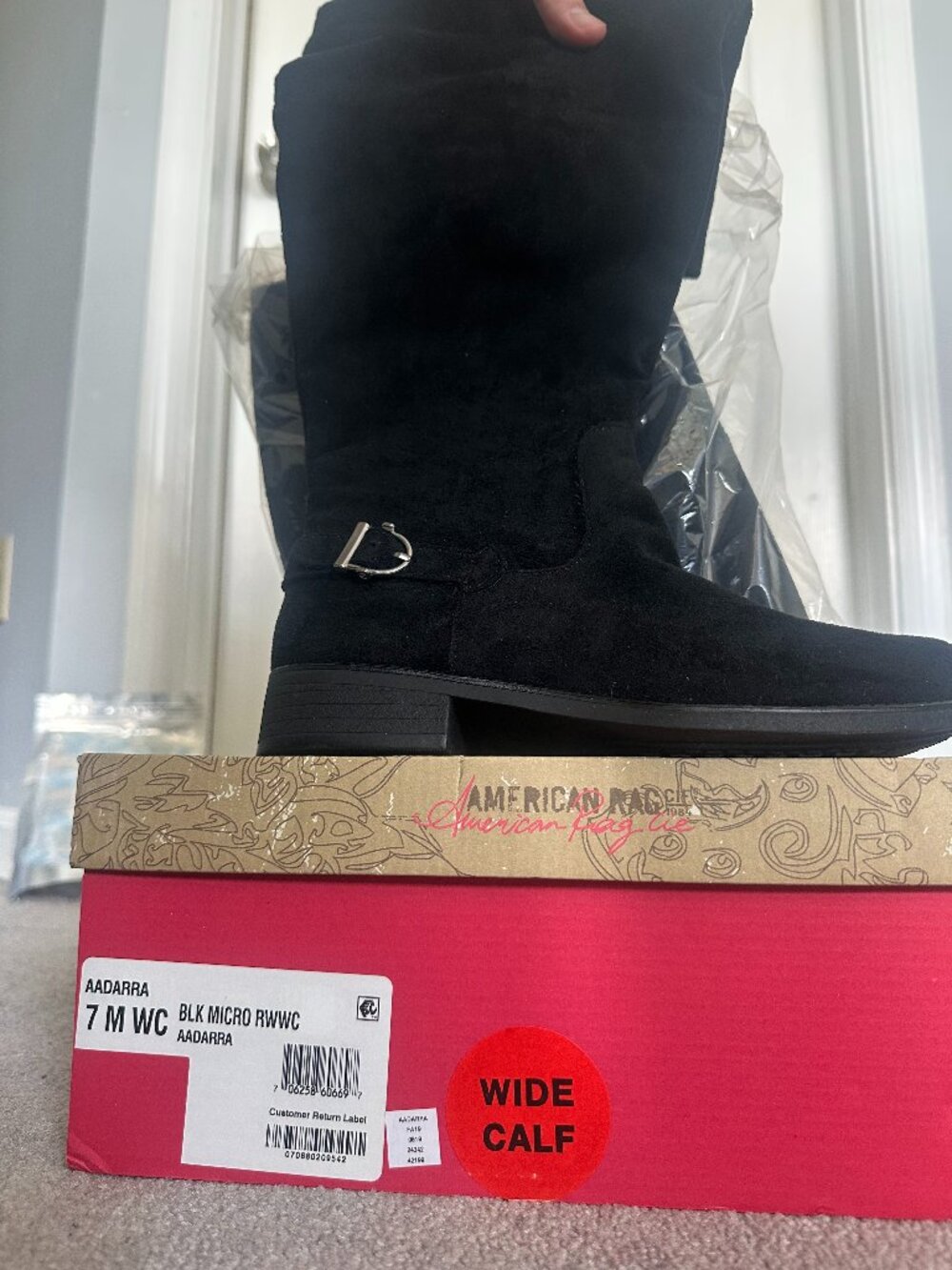 American Rag Aadarra Black Wide Calf Boots 7M NWT